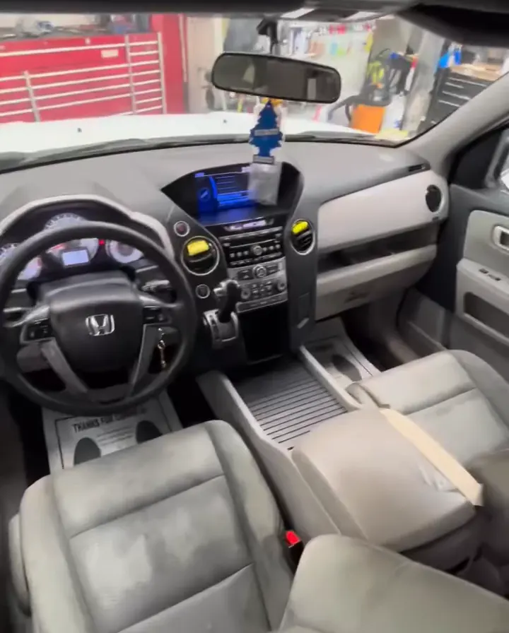 Clean front seats and dashboard after an interior detail